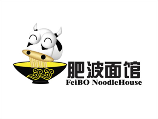 牛LOGO设计-肥波面馆品牌logo设计