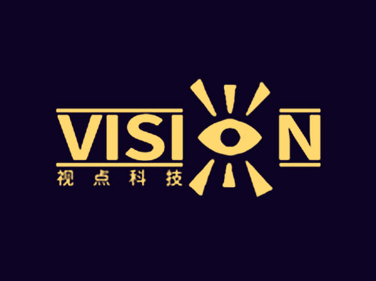 点歌机公司LOGO设计-VISION视点科技公司品牌logo设计