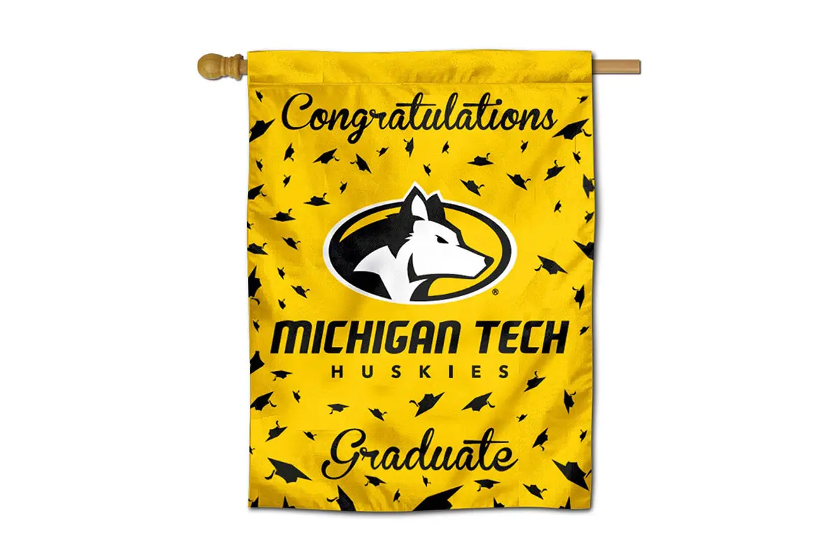 Michigan Tech Huskies密歇根理工大学哈士奇队旗帜-狗logo设计