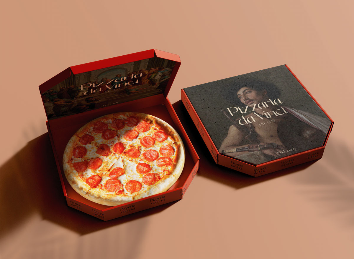 PIZZARIA DA VINCI披萨包装设计赏析